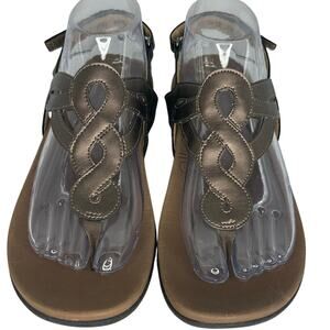 Rockport Ramona Sandals Size 8 Bronze Curvy T-Strap Bohochic Dressy Summer Shoes
